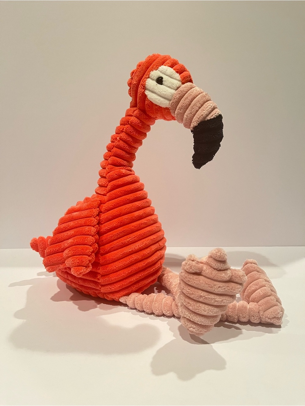 Retired Jellycat Cordy Roy Flamingo Plush Stuffed Animal Pink Ribbed Corduroy